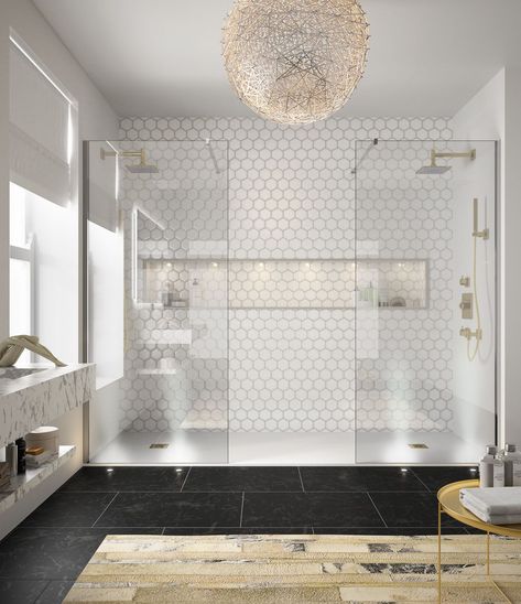 Stunning Bathroom Ideas, Bad Inspiration, Luxury Shower, Gorgeous Bathroom, Bathroom Trends, Bathroom Design Luxury, Simple Bathroom, Elegant Bathroom, Modern Bathroom Vanity