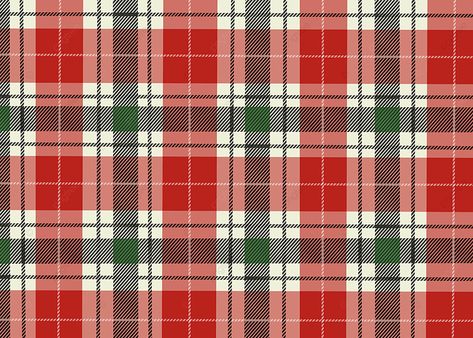 Plaid Line Cloth Christmas Red Green Background