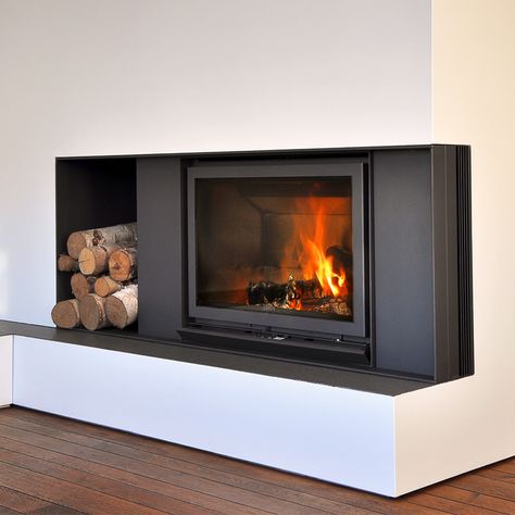 Inset Log Burners, Modern Log Burners, Wood Burner Fireplace, Inset Stoves, Triangle House, Wood Insert, Chimney Breast, Wood Burning Fires, Log Burner