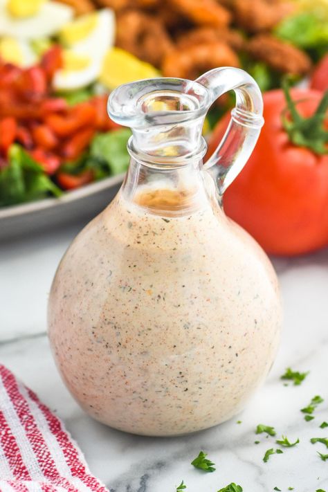 Cajun Ranch Dressing - Simple Joy Cajun Ranch Dressing, Cajun Ranch, House Dressing Recipe, Cucumber Salad Dressing, Creamy Garlic Dressing, Garlic Dressing, Chick Fil A Sauce, Ranch Salad, Ranch Dressing Recipe