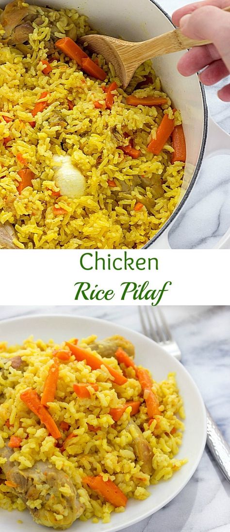 chicken rice pilaf | rice pilaf | chicken pilaf recipe | healthy rice pilaf | rice recipes Chicken Pilaf Recipe, Chicken Rice Pilaf, One Pot Chicken Rice, Chicken Pilaf, Easy Rice Pilaf, Lavender Macarons, Rice Pilaf Recipe, Pilaf Recipes, One Pot Chicken