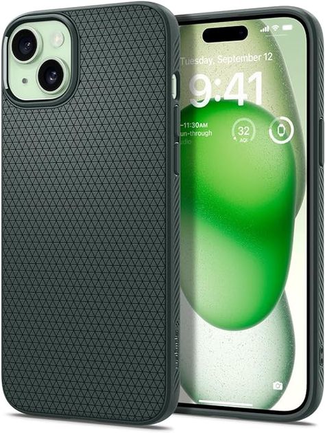 Spigen Case for iPhone 15 Case: Liquid Air [Shockproof], [Slim and Lightweight] for iPhone 15 Case - Abyss Green : Amazon.ca: Electronics Spigen Case, Case For Iphone, Iphone 15, Cell Phone, Gadgets, Iphone Cases, Electronics, Iphone, Green