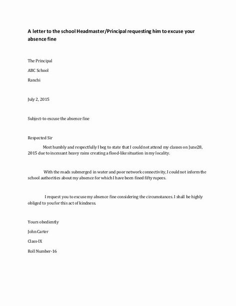 Absent Letter For School, Absent Letter, Weekly Schedule Template Excel, Student Nurse Resume, Excuse Letter, Letter Writing Format, Business Letter Example, Blank Family Tree Template, Absent From School