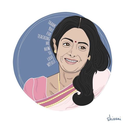 Sri Devi as Shashi in English Vinglish. Indian Feminism, Celebrity Illustration, Raised Hands, Sri Devi, English Vinglish, Actors Illustration, Guess The Movie, Movie Quiz, Iconic Movie Posters