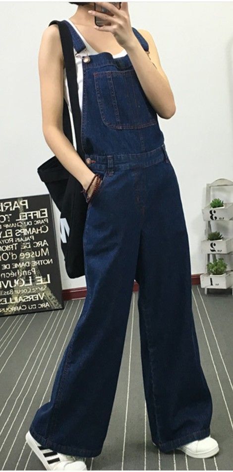 831c2f88a604a07ca94314b56a4921b8desc53047483ri Sweater Over Jumpsuit, Jean Jumpsuit Outfit, Loose Jeans Outfit, Womens Denim Overalls, Cotton Overalls, Spring Denim, Suspender Pants, Pants Loose, Cotton Jumpsuit