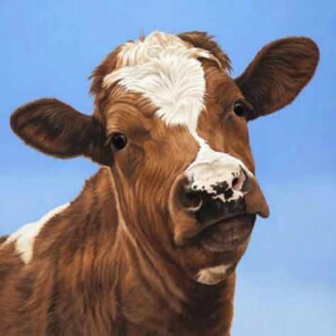 I know you won't believe it but it's a painting Cow Snap, Cow Riding, Funny Rap, Guernsey Cow, Brown And White Cow, Sweet Cow, Cow Photos, Happy Cow, The Barnyard