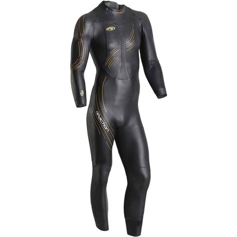 Speedy swimming is about more than just being strong and fit. Body position and buoyancy both play a big role in helping you get through open water and to T1 as quickly as possible, and Blueseventy engineered the Reaction Men's Wetsuit to address both to help you swim more efficiently. New for 2017, Blueseventy improved flexibility along the upper body and lower legs for a less restricting fit when you're in the water. As before, Blueseventy uses Yamamoto 39-cell neoprene in varying thicknesses Men's Triathlon, Triathlon Wetsuit, Swimming Outfits, Wetsuit Men, Water Swimming, Open Water Swimming, Man Bike, Open Water, Triathlon