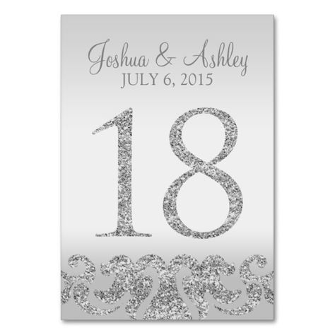 Silver Glitter Look Wedding Table Numbers-18 Table Number Table#Numbers#Wedding#Shop Vegas Wedding Reception, Wedding Staircase, Glitter Table Numbers, Rose Gold Table, Wedding Table Number Cards, Card Table Wedding, Wedding Gift Diy, Silver Background, Table Number Cards