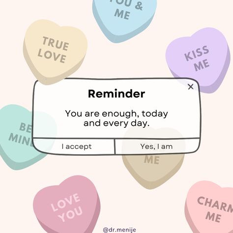 The core negative belief in Perfectionism is "I am not good enough"; therefore, I have to do things perfectly to prove my worthiness, adequacy, and competency.   Reminding yourself that you are enough as you are while working on your goals, embracing your imperfections, showing up authentically, and expressing your needs imperfectly. Remember You Are Loved Quote, Reminder For Him, You Are Enough Quote, Crush Posts, Relatable Crush, Relatable Crush Posts, Psychology Quotes, You Are Loved, You Are Worthy
