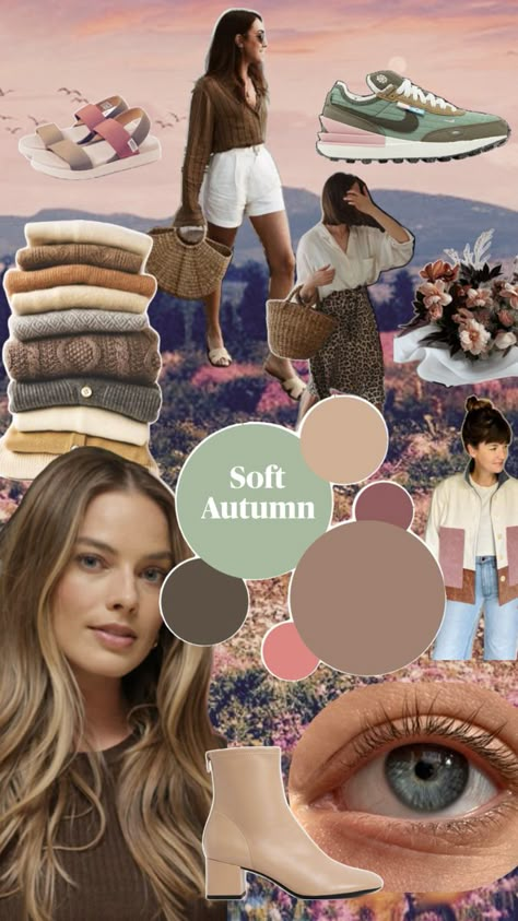 Soft Autumn Aesthetic, Warm Skin Tone Colors, Soft Autumn Style, Deep Color Palette, Autumn True, Soft Autumn Makeup, Autumn Cottagecore, Soft Autumn Palette, Soft Autumn Color Palette