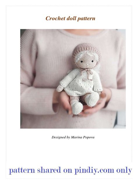 Doll Body Crochet Pattern Free, Doll Crochet Pattern Free, Teddy Bear Ideas, Crochet Baby Doll, Retro Romance, Small Baby Dolls, Bear Ideas, Doll Amigurumi Free Pattern, Yarn Embroidery