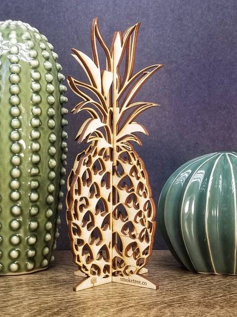 Pineapple Bathroom, Wood Pineapple, Decorate Ideas, Festive Jewellery, Pineapple Lovers, Desk Coffee, Unique Fruit, Wicker Bags, 3d Laser