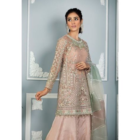 Raffiné on Instagram: “Whimsical Pink! Unstitched (4 pc): 16,500 PKR Stitched (4pc):19,500 PKR This enthralling blush pink ensemble is heavily handworked with…” Suits Pakistani, Pakistani Suits Online, Designer Salwar Kameez, Kameez Designs, Pakistani Salwar, Embellished Shirt, Jacquard Shirt, Designer Salwar, Pakistani Salwar Kameez