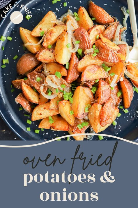 If you love crispy potatoes, these oven fried potatoes and onions are the easiest way to satisfy your craving. The addition of onions makes them even more flavorful. They are perfect for a simple, tasty side dish, and you don’t even have to fry them! Fried Potatoes And Onions, Potatoes Oven, Oven Fried Potatoes, Potato Side Dishes Easy, Crispy Oven Fries, Winter Dinners, Potatoes And Onions, Oven Fried, Vegetable Side Dishes Recipes