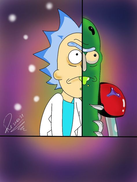 Metade picles, metade Rick Rick And, Rick And Morty, Sonic The Hedgehog, Art Drawings, Paintings, Cake, Drawings, Fictional Characters, Pins