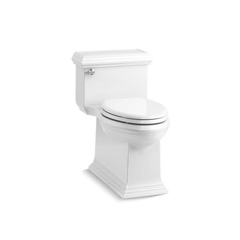 Inspired by elegant architecture and crown molding, this white Memoirs toilet with classic design delivers functionality and water savings as well as traditional style.One-piece toilet integrates the tank and bowl into a seamless, easy-to-clean designCompact elongated bowl offers added comfort while occupying the same space as a round bowlComfort Height® feature offers chair-height seating that makes sitting down and standing up easier for most adults1.28 gallons per flush (gpf)Skirted trapway s Kohler Memoirs, Elegant Architecture, Round Toilet, Kohler Toilet, London Kitchen, Yellow Quartz, Chair Height, One Piece Toilets, Bathroom Products