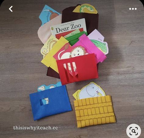 Story Bag Ideas, Diy Story Sacks, Dear Zoo Story Basket, Early Childhood Literacy Activities, Story Sack Ideas Diy, Dear Zoo Story Sack, Story Telling Basket, Story Sacks Ideas, Literacy Bags For Preschool