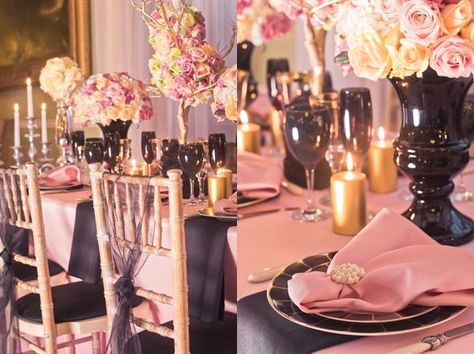 Black And Blush Wedding, Black Lace Wedding Cake, Black And Gold Wedding Theme, Blush Pink And Black Wedding, Winter Wonderland Wedding Theme, Blush Wedding Theme, Wonderland Wedding Theme, Blush Wedding Decor, Black And Gold Wedding