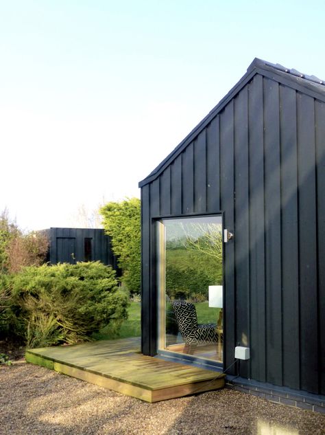 Motel Remodel, Cladding Extension, Converted Barn Homes, Black Cladding, Cottage Extension, Contemporary Garden Rooms, Garden Lodge, Composite Cladding, External Cladding