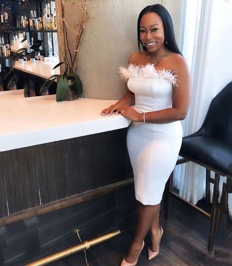 Cute bridal shower dress! #Munaluchi #munaluchibride  #repost • @theblackbachelorette Bridal shower baddie! This dress tho?! 👰🏾: @realestatelisha. #bridalshower #bridalshowers #soontobemrs #futuremrs #soontobebride #bridetobe #heybride #blackbride Gala Attire, Cheap Cocktail Dresses, Classy Dresses, White Cocktail, Munaluchi Bride, Cheap Bridesmaid, Bride Magazine, White Cocktail Dress, Black Bride