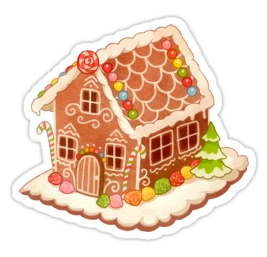 Homemade Gingerbread House, House Stickers, Xmas Sticker, Gingerbread House Decorations, Sticker Christmas, Christmas Card Art, Bullet Journal Stickers, Christmas Advent Calendar, Christmas House