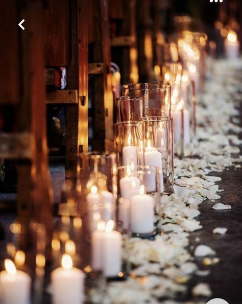 Candle Lit Isle, Candle Aisle Decor, Candle Lit Aisle, Candle Isle, Wedding Aisle Candles, Aisle Candles, Candle Lit Ceremony, Wedding Church Decor, Candle Lit Wedding