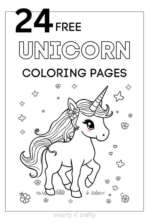 24 Classic Unicorn Coloring Pages - Smarty n'Crafty Unicorn Rainbow Coloring Pages, Unicorn Coloring Pages Free Printable, Unicorn Colouring Pages, Unicorn Pictures To Color, Unicorn Coloring Pages For Kids, Unicorn Template, Unicorn Printables, Unicorn Coloring, Unicorn Pictures