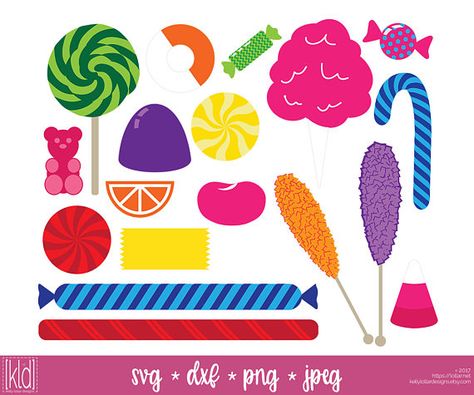 This candy svg pack is a great staple for your stash! Youll be covered for cute birthday designs, Halloween svg designs and Christmas svg designs with a mixture that includes lollipop svg, candy candy svg, candy corn svg, rock candy svg, cotton candy svg and more.   [contains]  16 types of candy, 18 different pieces 8 files for each format sample design Sweet as Sugar lollipop - 1 piece peppermint - 2 pieces wrapped - 5 pieces gummy - 5 pieces cotton candy - 1 piece rock candy - 2 pieces holi... Candy Corn Svg, Holiday Candies, Types Of Candy, Holiday Sweets, Birthday Designs, All Candy, Holiday Candy, Cute Birthday, Easter Design