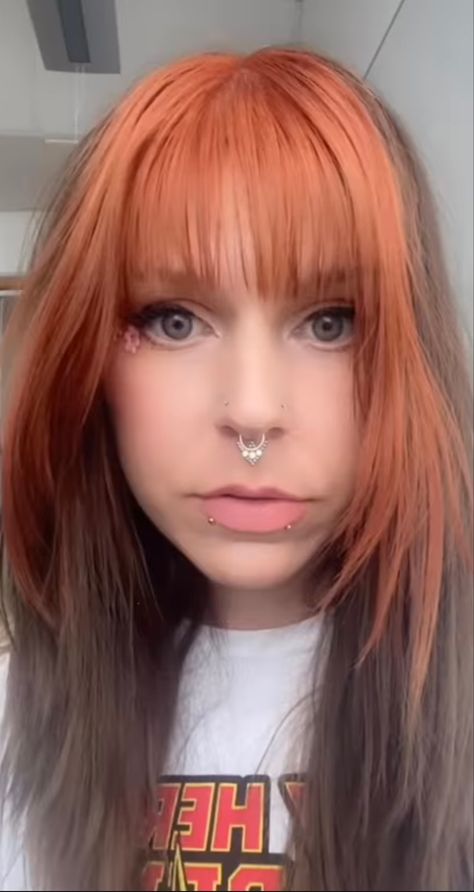 Fringe Dyed Hair, Split Fringe, Dyed Fringe, Dyed Hair, Health And Beauty, Split, Nose Ring, Dye, Hairstyles