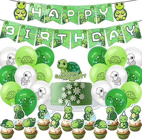 Turtle Theme 2nd Birthday, Turtle Theme Party Decoration, Turtle Themed Birthday Party, Turtle Birthday Theme, Sea Turtle Birthday Party, Turtle Birthday Decorations, Turtle Balloon, Turtle Birthday Party, Turtle Birthday Parties