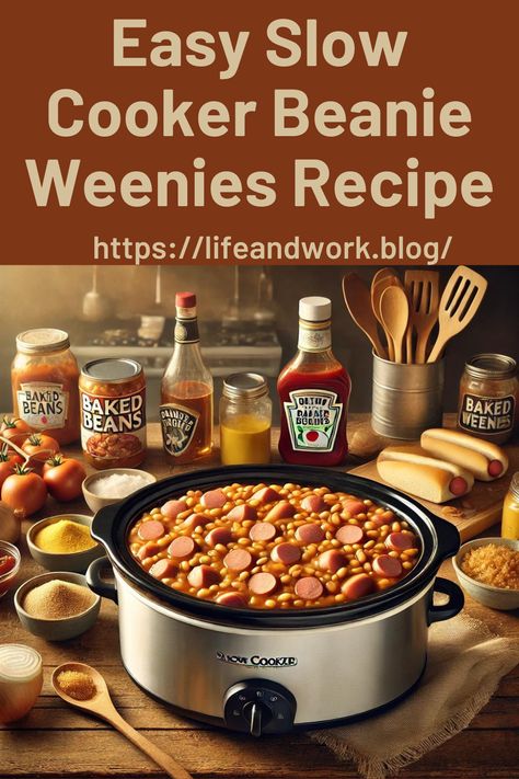 After School Slow Cooker Beanie Weenies Crockpot Beanie Weenies, Beans And Weenies Recipes Crock Pot, Beenie Weenie Crockpot, Beanie Weenies Recipes Crock Pot, Beany Weenie Recipes, Homemade Beanie Weenies, Beanie Weenies Recipes, Weenies Recipe, Beans And Weenies