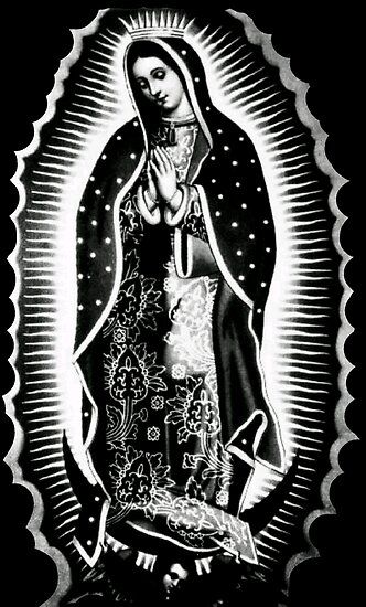 Millions of unique designs by independent artists. Find your thing. Virgin mary poster and prints by Alberto Faldet #Virgendeguadalupe #fatima #mary #mother #jesusmother Lady Of Guadalupe Tattoo, Tattoos Black And White, Guadalupe Tattoo, Tattoo Black And White, Tattoo Black, The Virgin Mary, Lady Of Guadalupe, Virgin Mary, Black And White