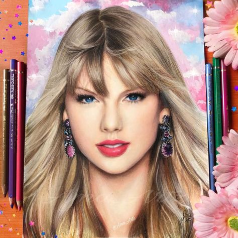 visit fiverr to buy this art How To Draw Taylor Swift Step By Step, Color Pencil Portrait, Drawing With Pencil, Taylor Swift Drawing, Drawing Characters, Drawing Instructions, Portrait Tutorial, Colored Pencil Portrait, Easy Animal Drawings