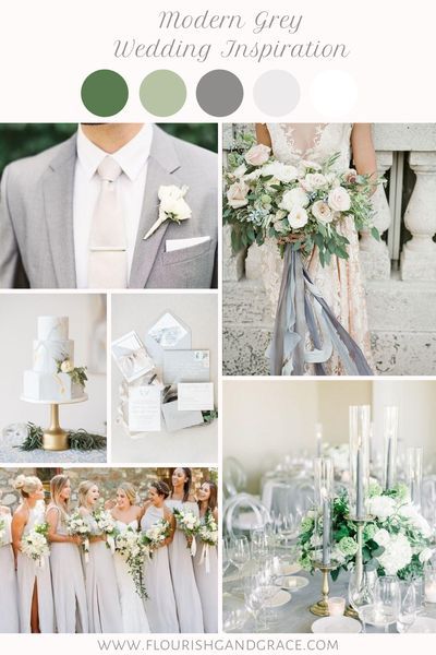 If you're planning a wedding with a grey or silver colour theme here is a gorgeous inspiration mood board by Flourish and Grace featuring wedding flowers, wedding bouquets, wedding stationery and wedding decor. Wedding, elegant, romantic, flowers, bouquet, florals, floral design, floral arrangement, fine art wedding, rock my wedding, venue, fine art bride, modern bride, English, UK, classic wedding, ceremony, timeless, blousy, roses,  flowers, hand tied bouquet, grey wedding Elegant Wedding Colours, Wedding Flower Mood Board, Silver Wedding Color Scheme, Wedding Colour Schemes Summer, Gray Wedding Theme, Silver Themed Wedding, Wedding Mood Board Ideas, Timeless Wedding Colors, Wedding Motif Color