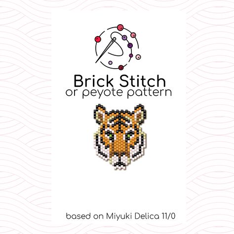 Tiger Earrings, Seed Bead Jewelry Patterns, Seed Bead Crafts, Pendant Keychain, Miyuki Delica Beads, Design Palette, Brick Stitch Pattern, Beaded Boxes, Keychain Charm