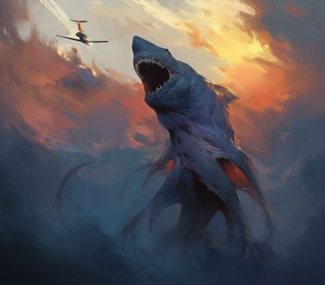 ArtStation - Shark, Vyacheslav Safronov Nivanh Chanthara, Fantasy Beasts, Creature Drawings, Monster Concept Art, 3d Drawings, Wow Art, Sea Monsters, Creature Concept Art, 판타지 아트