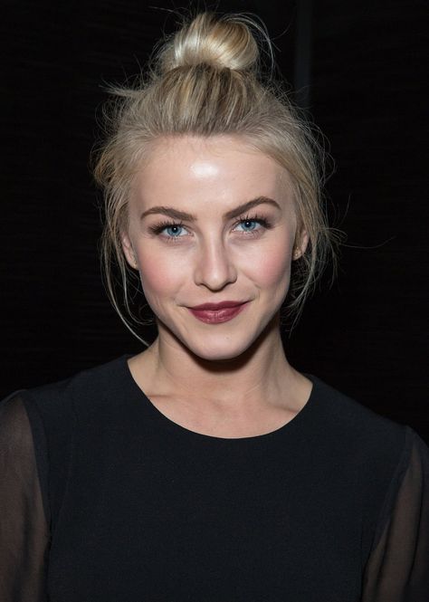 Julianne Hough Style, Hair Twist Bun, Budget Makeup, Plum Lipstick, Cute Eyeshadow Looks, Dark Lipstick, Julianne Hough, Lip Art, Dark Wear