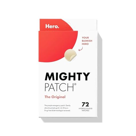 Mighty Patch™ Original patch from Hero Cosmetics - Hydrocolloid Acne Pimple Patch for Covering Zits and Blemishes, Spot Stickers for Face and Skin (72 Count) : Beauty & Personal Care Acne Pimple Patch, Mighty Patch, Acne Patch, Pimples Overnight, Pimple Patch, Pore Cleansing, Grocery List, Best Face Products, Makeup Skin Care