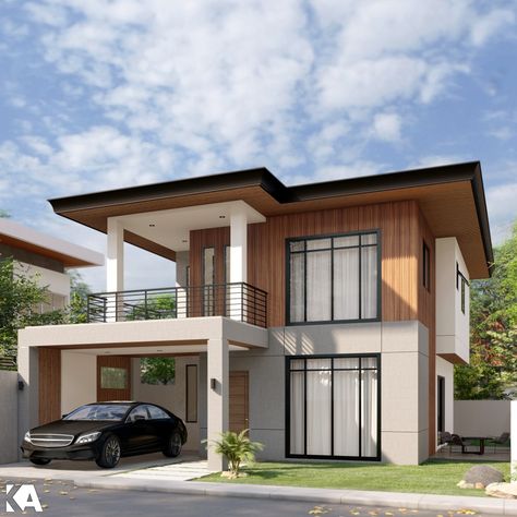 Double House Design, Two Storey Residential House, 2 Storey Residential House, Black And White Exterior House, Modern House Philippines, Cozy Home Exterior, Residential House Design, Zen House Design, Scandinavian House Design