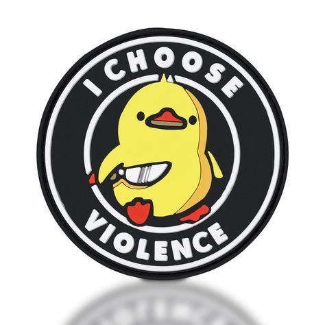 PRICES MAY VARY. I CHOOSE VIOLENCE PATCH - This "I CHOOSE VIOLENCE" PVC morale patch is not only a funny tactical bag accessory, but also a method to catch others eyes and show your personality. DURABLE HIGH-QUALITY 3D TACTICAL PATCH - Made of high-quality PVC material, this badge patch exhibits waterproof, heat-resistant, and fade-resistant properties, ensuring its superiority over traditional embroidery patches in harsh outdoor conditions. HOOK AND LOOP COMBO PATCH - The nylon hook and loop ba Morale Patch Funny, Duck With Knife, Funny Patches, Bag Jeans, Morale Patches, Tactical Patches, Traditional Embroidery, Velcro Patches, Tactical Bag