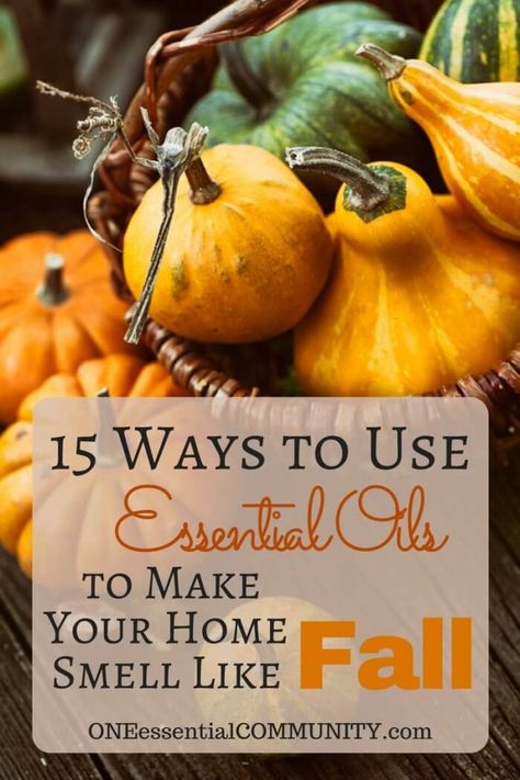 recipes and tips for ways to use essential oils to make your home smell like fall - fall diffuser blends, fall room sprays, fall fabric refreshers, & more! #essentialoils #essentialoilrecipes #diffuserblends #fallDIY #naturalDIY Home Smell Like Fall, One Essential Community, Smell Like Fall, Summer Essential Oils, Ways To Use Essential Oils, Fall Essential Oils, Fall Diffuser Blends, Fall Room, Essential Oil Diffuser Recipes