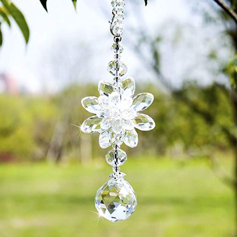 Amazon.com: H&D HYALINE & DORA Clear Hanging Crystal Ball Prisms Flower Fengshui Ornament Suncatcher Rear View Mirror Car Charm Decor: Home & Kitchen Hanging Crystal, Rear View Mirror Accessories, Rear View Mirror Decor, Flower Car, Car Hanging, Hanging Crystals, Mirror Ornaments, Rainbow Maker, Logo Gifts