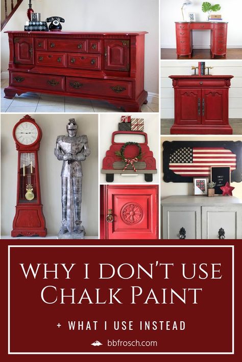 Chalk Paint Wall, Chalk Paint Recipes, Ladybug Room, Chalk Paint Diy, Red Painted Furniture, Red Chalk Paint, Diy Furniture Painting, Best Chalk Paint, Rustoleum Chalk Paint