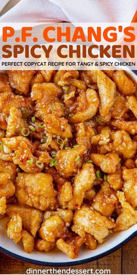 Chang’s Spicy Chicken Recipe, Chang’s Spicy Chicken, Chinese Food Recipes Spicy, Changs Spicy Chicken Sauce, Recipes With Chinese 5 Spice, Changs Spicy Chicken Recipe, Tiny Spicy Chicken Recipe, P F Changs Recipes, Pf Changs Orange Chicken Recipe