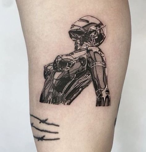 Hajime Sorayama Tattoo, Sorayama Tattoo, Chrome Tattoo, The Weeknd Tattoo, Xo Tattoo, Robot Tattoo, Underarm Tattoo, Terrible Tattoos, Stylist Tattoos