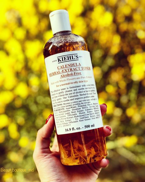 Kiehl’s Calendula Herbal Extract Toner Kiehls Calendula, Kiehls Skincare, Herbal Extracts, Flower Extract, Propylene Glycol, Alcohol Free, Natural Healing, Hair Products, Care Routine