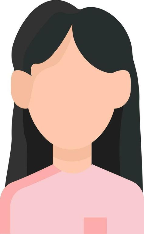 icon colored woman young girl avatar with long black hair faceless Black Hair Faceless, Faceless Cartoon, Hijab Ideas, Girl Avatar, Girls Clips, Cartoon World, Vector Cartoon, Long Black Hair, Hair Black