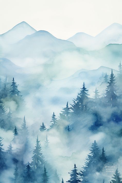 Step into the enchanting world of mist-kissed pines with this breathtaking watercolor masterpiece 🌲🌫️ Explore the serene beauty of a landscape where nature's elements blend seamlessly, where the delicate interplay of mist and majestic pines creates an atmosphere of tranquil elegance 🎨✨ Immerse yourself in the soothing palette of watercolors that capture the essence of this ethereal scene, inviting you to wander through the misty embrace of a pine-laden landscape 🖼️💫 Atmospheric Watercolor, Watercolor Masterpiece, Tranquil Landscape, Mother Earth Art, Nature Watercolor, Watercolor Mixing, Dreamy Landscapes, Gorgeous Scenery, Loose Watercolor