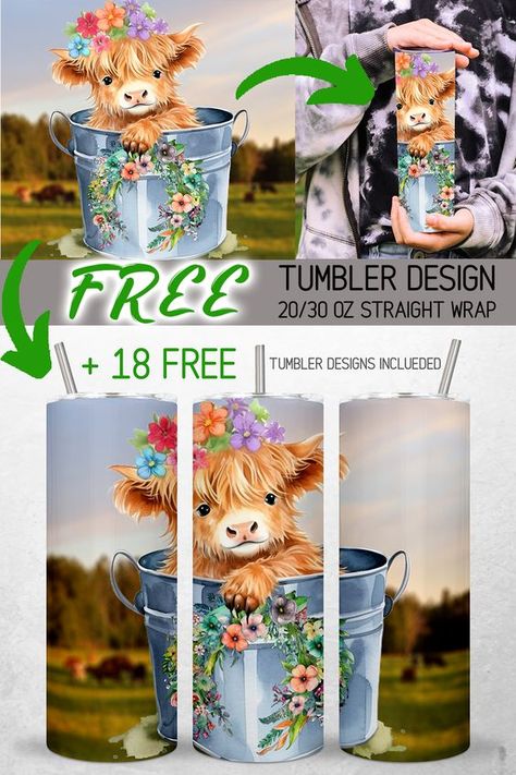 Highland Cow FREE Tumbler Wraps 20oz Free Sublimation Designs for Tumblers Free Tumbler Png free Free Tumbler Wrap Sublimation, Free Sublimation Downloads For Tumblers, Sublimation Designs For Tumblers, Free Sublimation Designs, Designs For Tumblers, Glass Tumbler Design, Tumbler Wrap Template, Inspirational Tumbler, Sublimation Ideas Projects Inspiration