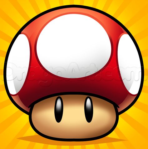 how to draw the mario mushroom Drawing Mario, How To Draw Mario, Super Mario Bros Birthday Party, Mario Bros Birthday, Mario Bros Party, Mushroom Drawing, Drawing Guide, Mario Party, Bee Art